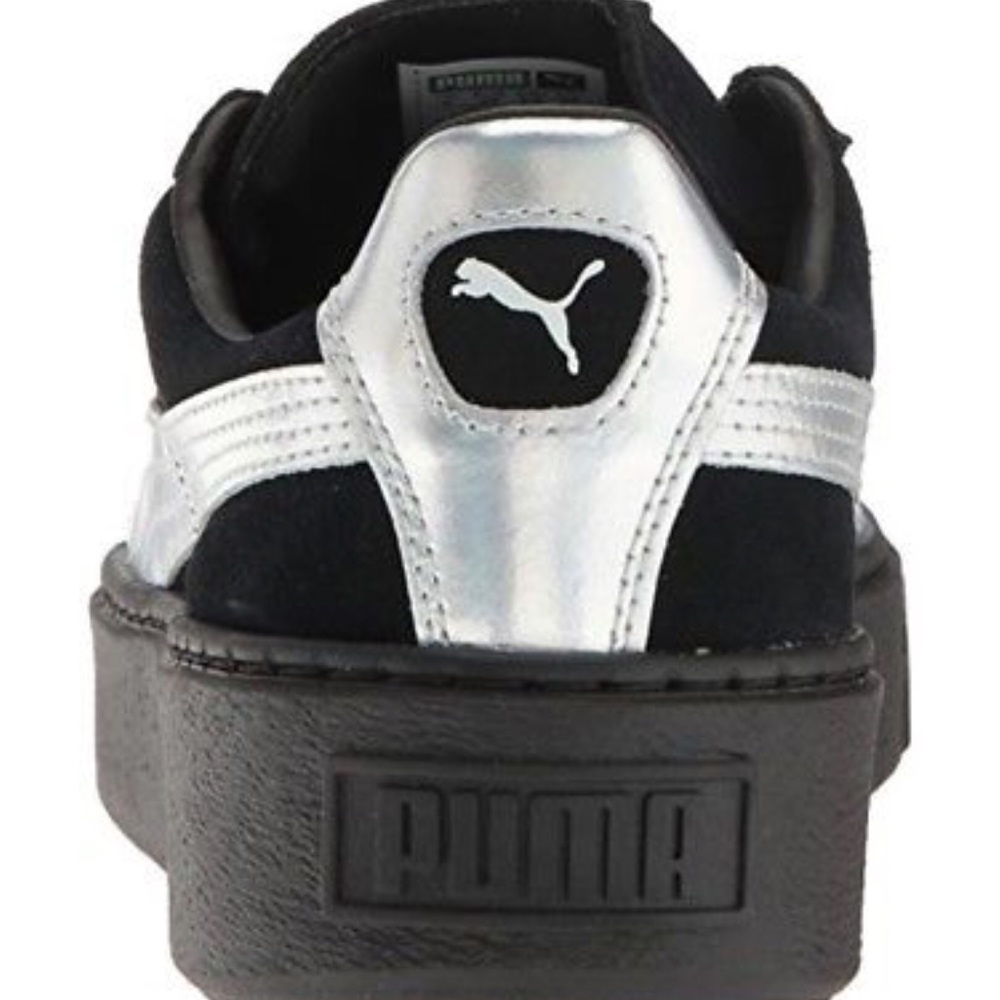 Puma Suede Black & Holographic Platform Sneaker - Picture 3 of 8